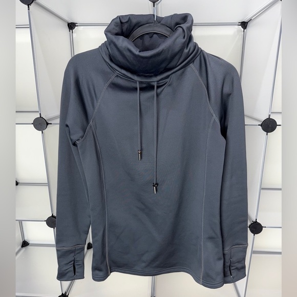 Athleta Sweaters - Athleta Gray Cowl Neck Fleece Pullover Sweater Size XS